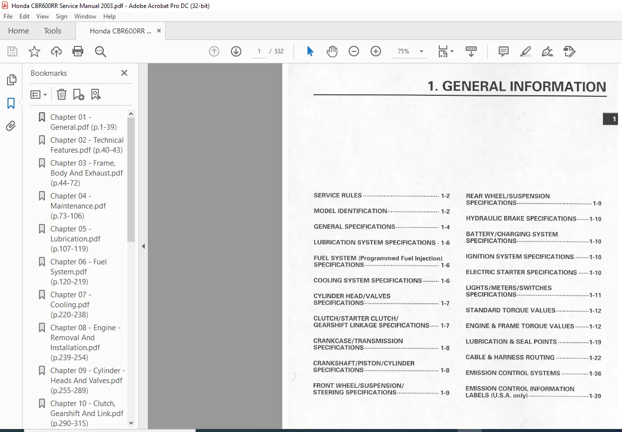 2003 Honda CBR600RR Service Manual - PDF DOWNLOAD - Image 2