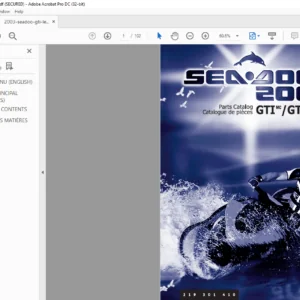 2003 Seadoo GTI GTI LE Parts Catalog Manual - PDF DOWNLOAD