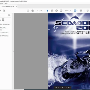 2003 Seadoo GTI LE RFI Parts Catalog Manual - PDF DOWNLOAD