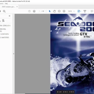 2003 Seadoo GTX 4-Tec 6111 6112 6125 6126 Parts Catalog Manual - PDF DOWNLOAD