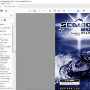 2003 Seadoo GTX 4-Tec Series Operator's Manual - PDF DOWNLOAD