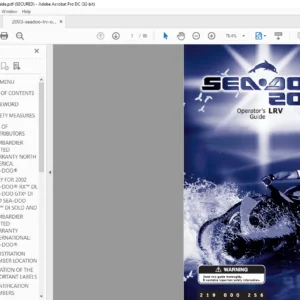 2003 Seadoo LRV Operator's Guide Manual - PDF DOWNLOAD