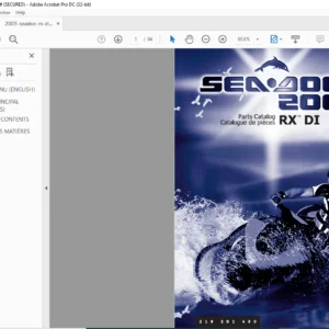 2003 Seadoo RX DI 6122 6123 Parts Catalog Manual - PDF DOWNLOAD