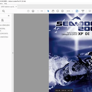 2003 Seadoo XP DI 6131 6130 Parts Catalog Manual - PDF DOWNLOAD