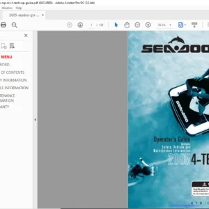 2005 Seadoo GTX WAKE RXP RXT 4-TEC Operator's Guide Manual - PDF DOWNLOAD
