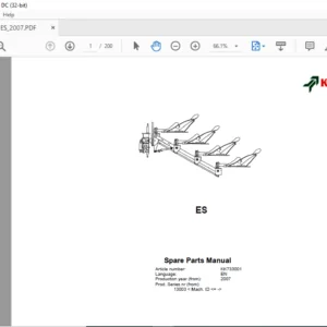 2007 Kverneland ES Spare Parts Manual - PDF DOWNLOAD