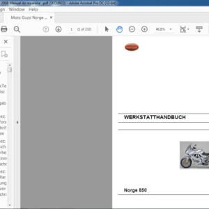 2008 Moto Guzzi Norge 850 Werkstatthandbuch - PDF DOWNLOAD (GERMAN)