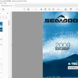 2009 Seadoo 4-Tec Series Shop Manual Supplement - PDF DOWNLOAD