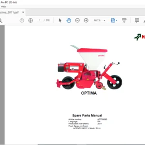 2011 Kverneland Optima Spare Parts Manual - PDF DOWNLOAD