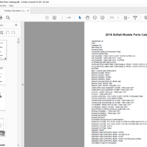 2016 Harley Davidson Softail Parts Catalog Manual - PDF DOWNLOAD