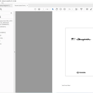 2019-2020 Toyota Supra Owner's Manual - PDF DOWNLOAD