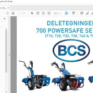 BCS Deletegninger 700 Powersafe Serien 710 728 730 738 740 & 750 Parts Manual - PDF DOWNLOAD ( NORWEGIAN )