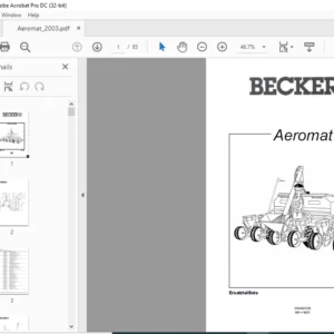 Becker Aeromat 2003 Spare Parts Manual - PDF DOWNLOAD