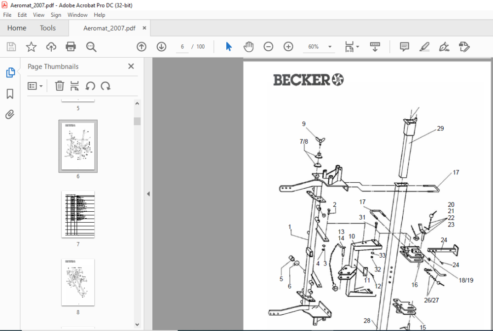 Becker Aeromat 2007 Spare Parts Manual - PDF DOWNLOAD - HeyDownloads ...