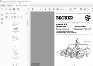 Becker Aeromat A B 1984-1987 Spare Parts Manual - PDF DOWNLOAD