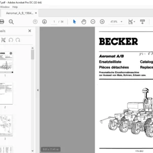 Becker Aeromat A B 1984-1987 Spare Parts Manual - PDF DOWNLOAD