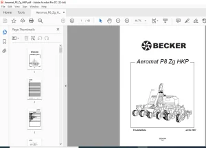 Becker Aeromat P8 Zg HKP Spare Parts Manual - PDF DOWNLOAD