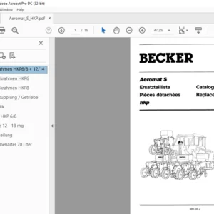 Becker Aeromat S HKP Spare Parts Manual - PDF DOWNLOAD