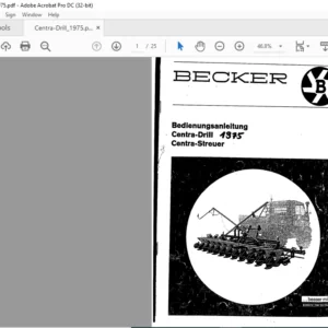 Becker Centra Drill 1975 Spare Parts Manual - PDF DOWNLOAD