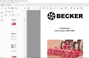 Becker Centra Super 1982-1998 Spare Parts Manual - PDF DOWNLOAD