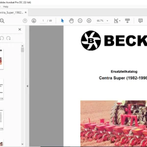 Becker Centra Super 1982-1998 Spare Parts Manual - PDF DOWNLOAD