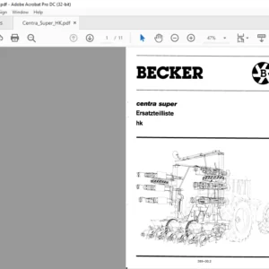 Becker Centra Super HK Spare Parts Manual - PDF DOWNLOAD