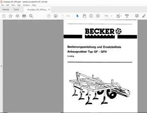 Becker Grubber GF GFH Spare Parts Manual - PDF DOWNLOAD