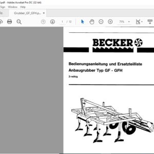 Becker Grubber GF GFH Spare Parts Manual - PDF DOWNLOAD