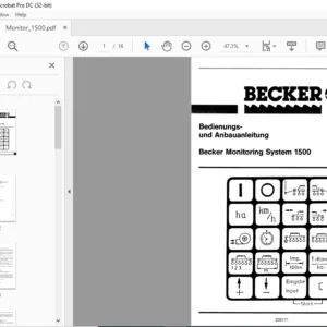 Becker Monitor 1500 Spare Parts Manual - PDF DOWNLOAD (GERMAN)