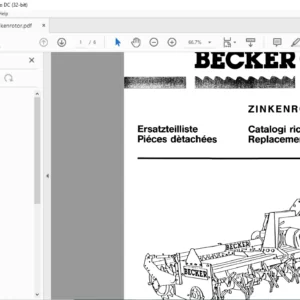 Becker Zinkenrotor Parts Manual - PDF DOWNLOAD