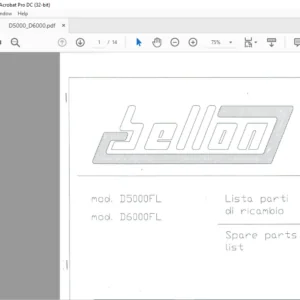 Bellon D5000FL D6000FL Spare Parts List Manual - PDF DOWNLOAD