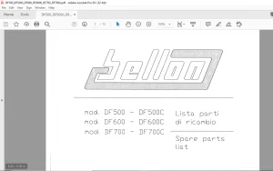 Bellon DF500-DF500C DF600-DF600C DF700-DF700C Spare Parts List Manual - PDF DOWNLOAD
