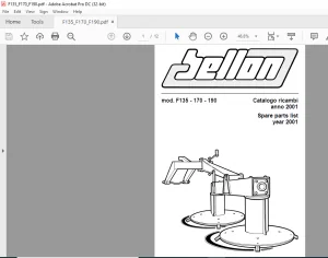 Bellon F135 170 190 Spare Parts List Manual - PDF DOWNLOAD