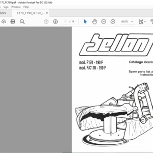 Bellon F170-190F F/C170-190F Spare Parts List Manual - PDF DOWNLOAD