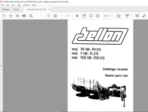 Bellon FH190-FH215 F190-FL215 FCH190-FCH215 Spare Parts List Manual - PDF DOWNLOAD