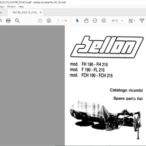 Bellon FH190-FH215 F190-FL215 FCH190-FCH215 Spare Parts List Manual - PDF DOWNLOAD