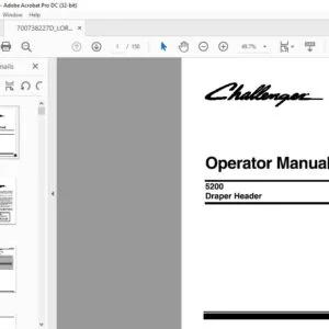 Challenger 5200 Draper Header Operator Manual 700738227D - PDF DOWNLOAD
