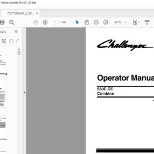 Challenger 530C CE Combine Operator Manual 700738840C - PDF DOWNLOAD