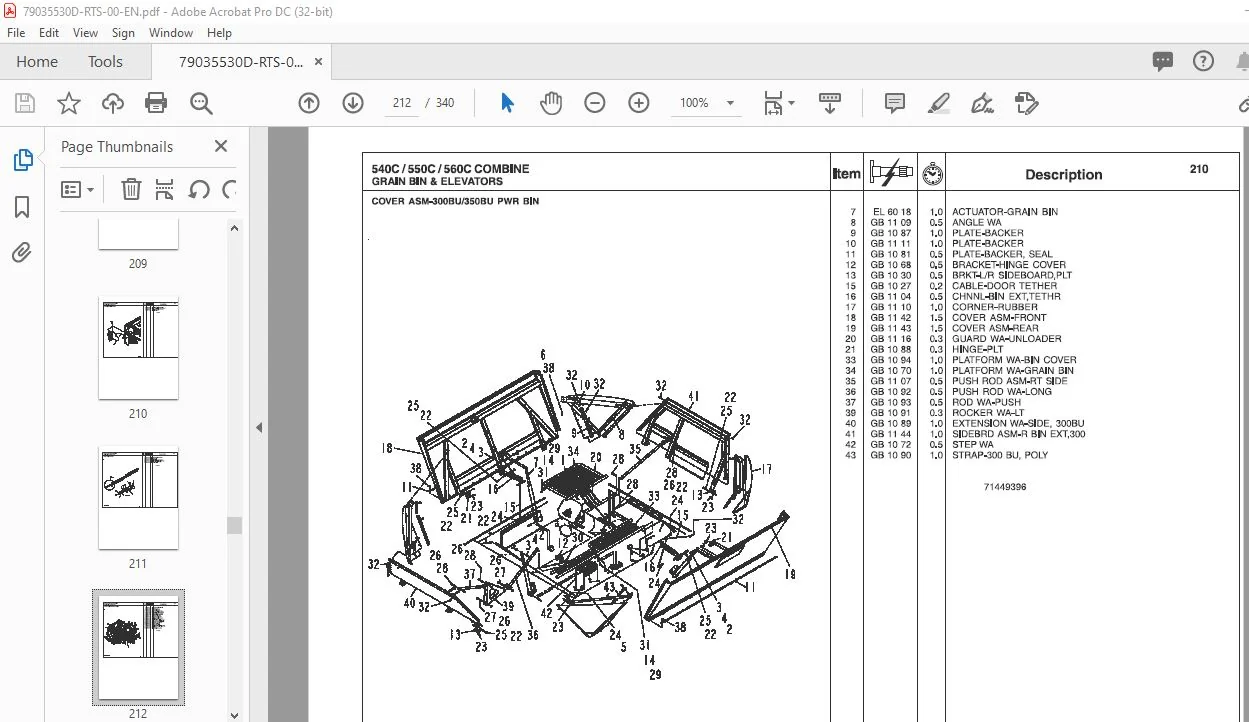 Challenger 540C 550C 560C Combine Repair Time Schedule Manual 79035530D - Image 4