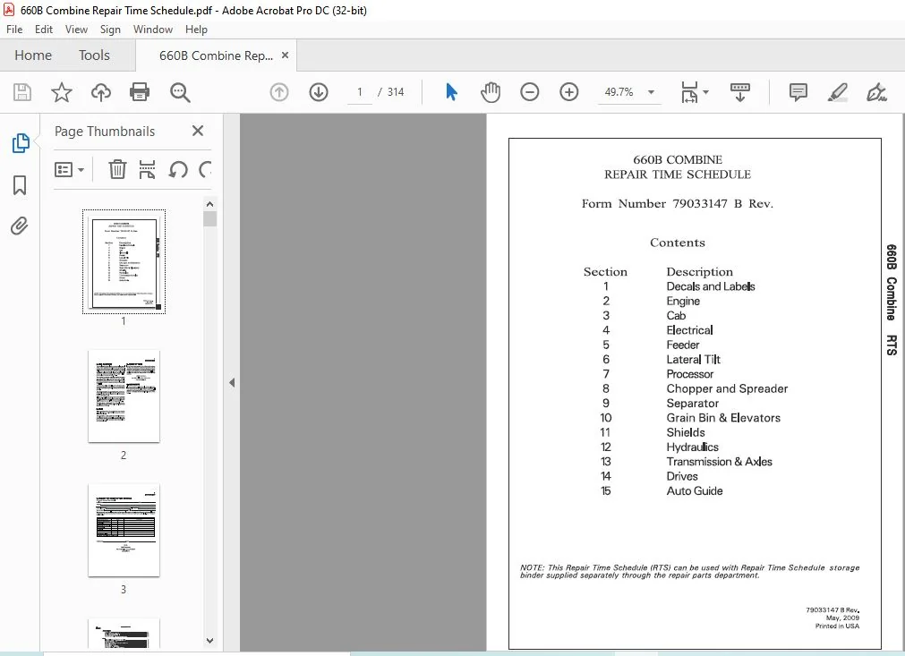 Challenger 660B Combine Repair Time Schedule Manual 79033147B - Image 2