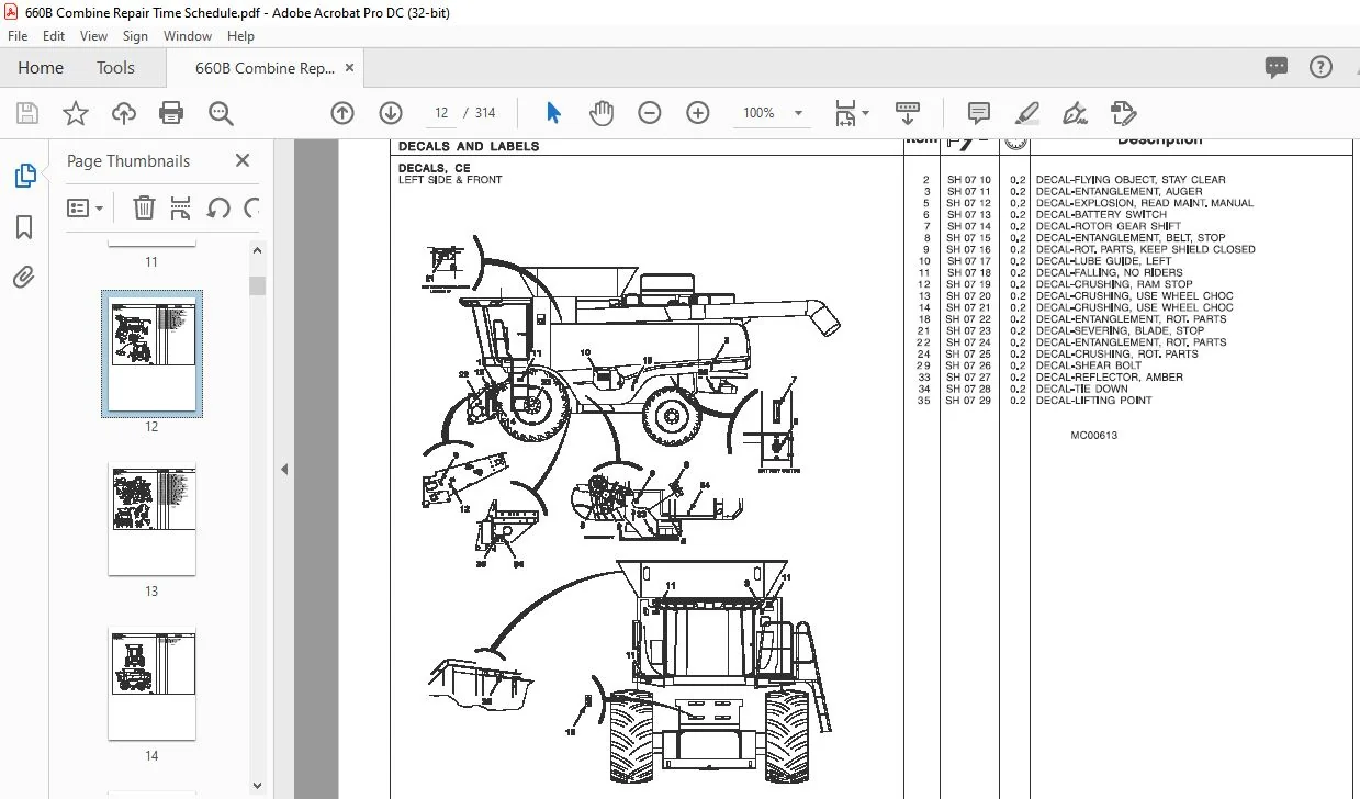 Challenger 660B Combine Repair Time Schedule Manual 79033147B - Image 3