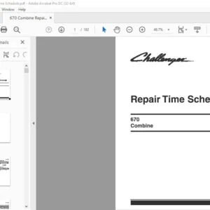 Challenger 670 Combine Repair Time Schedule Manual - PDF DOWNLOAD