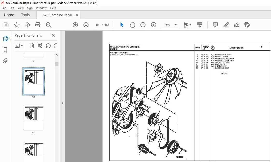 Challenger 670 Combine Repair Time Schedule Manual - PDF DOWNLOAD - Image 3