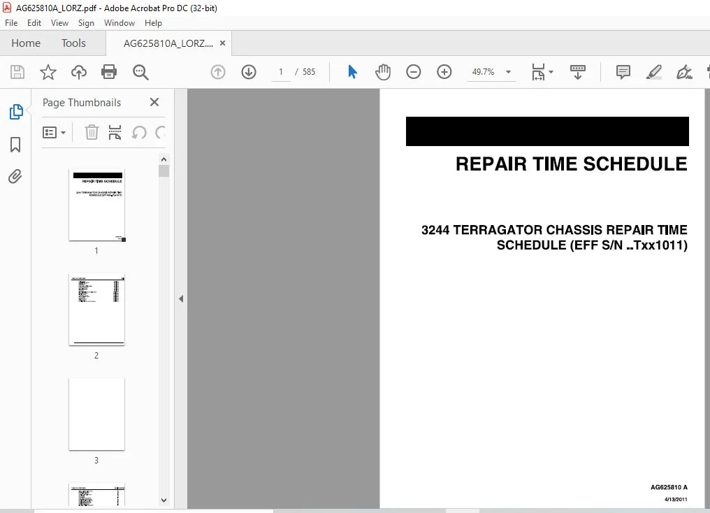 Challenger EU Applicator 3244 Terragator Chassis Repair Time Schedule_AG625810A - PDF DOWNLOAD - Image 2