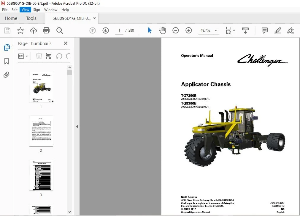 Challenger EU Applicator TG7300B TG8300B Chassis Operator's Manual - PDF DOWNLOAD - Image 2