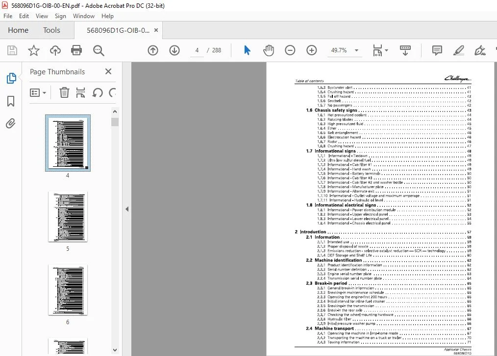 Challenger EU Applicator TG7300B TG8300B Chassis Operator's Manual - PDF DOWNLOAD - Image 3