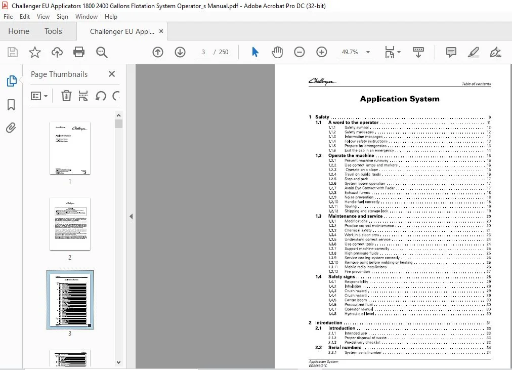 Challenger EU Applicators 1800 2400 Gallons Flotation System Operatorโs Manual - Image 4