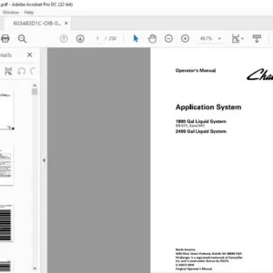 Challenger EU Applicators 1800 2400 Gallons Flotation System Operator’s Manual - PDF DOWNLOAD