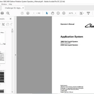 Challenger EU Applicators 1800 2400 Gallons Flotation System Operator’s Manual