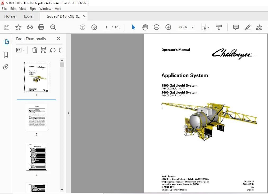 Challenger EU Applicators 1800 2400 Gallons Liquid System Operator’s Manual - PDF DOWNLOAD - Image 4